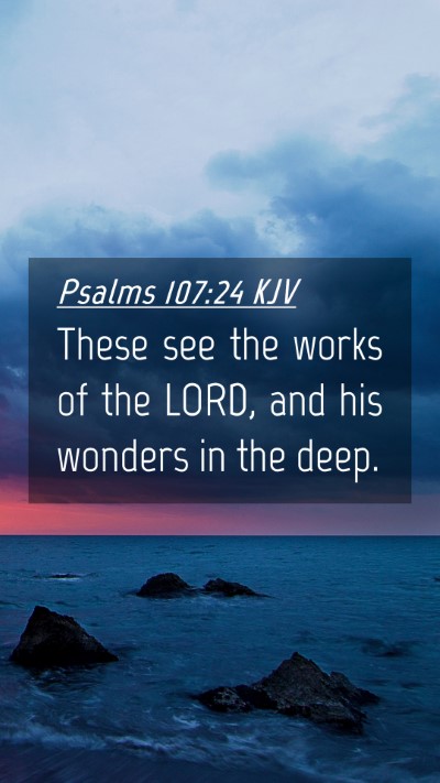 Picture 04 - Psalms 107:24 KJV Mobile Phone Wallpaper - These see the works of the LORD, and his wonders - Mobile Bible Verse Wallpaper