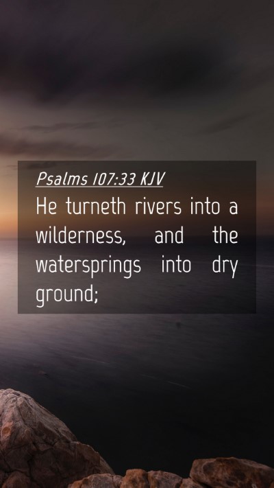 Picture 04 - Psalms 107:33 KJV Mobile Phone Wallpaper - He turneth rivers into a wilderness, and the - Mobile Bible Verse Wallpaper