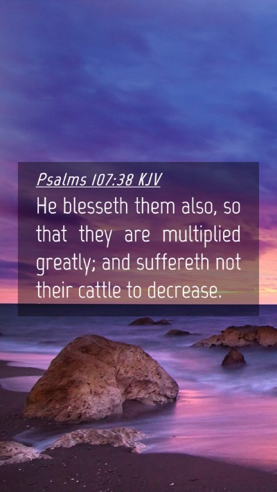 Picture 04 - Psalms 107:38 KJV Mobile Phone Wallpaper - He blesseth them also, so that they are - Mobile Bible Verse Wallpaper