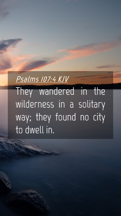 Picture 04 - Psalms 107:4 KJV Mobile Phone Wallpaper - They wandered in the wilderness in a solitary - Mobile Bible Verse Wallpaper