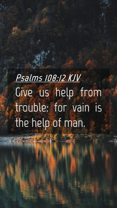 Picture 04 - Psalms 108:12 KJV Mobile Phone Wallpaper - Give us help from trouble: for vain is the help - Mobile Bible Verse Wallpaper