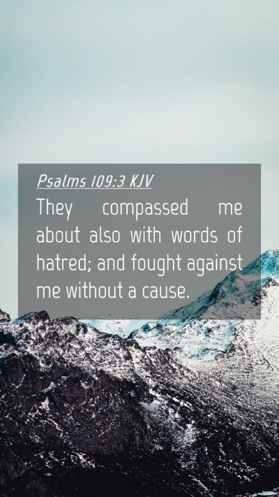 Picture 04 - Psalms 109:3 KJV Mobile Phone Wallpaper - They compassed me about also with words of - Mobile Bible Verse Wallpaper
