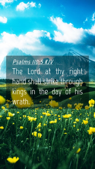 Picture 04 - Psalms 110:5 KJV Mobile Phone Wallpaper - The Lord at thy right hand shall strike through - Mobile Bible Verse Wallpaper