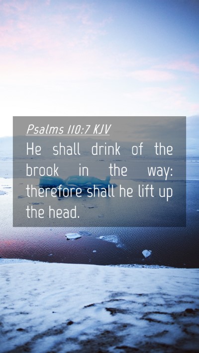 Picture 04 - Psalms 110:7 KJV Mobile Phone Wallpaper - He shall drink of the brook in the way: therefore - Mobile Bible Verse Wallpaper