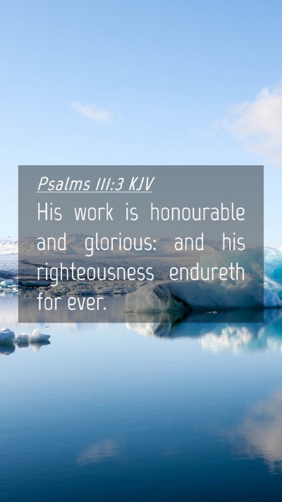 Picture 04 - Psalms 111:3 KJV Mobile Phone Wallpaper - His work is honourable and glorious: and his - Mobile Bible Verse Wallpaper