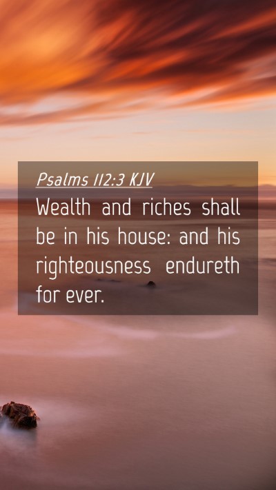 Picture 04 - Psalms 112:3 KJV Mobile Phone Wallpaper - Wealth and riches shall be in his house: and his - Mobile Bible Verse Wallpaper