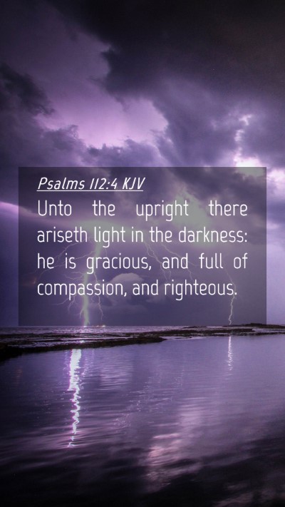 Picture 04 - Psalms 112:4 KJV Mobile Phone Wallpaper - Unto the upright there ariseth light in the - Mobile Bible Verse Wallpaper