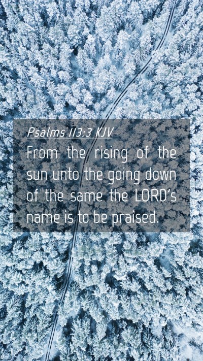 Picture 04 - Psalms 113:3 KJV Mobile Phone Wallpaper - From the rising of the sun unto the going down of - Mobile Bible Verse Wallpaper