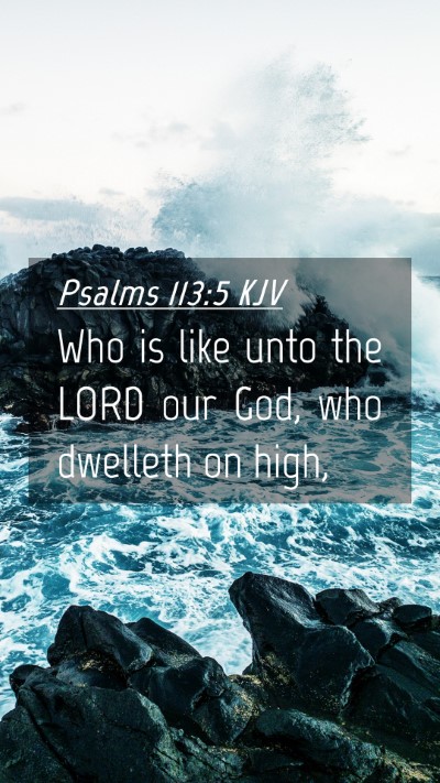Picture 04 - Psalms 113:5 KJV Mobile Phone Wallpaper - Who is like unto the LORD our God, who dwelleth - Mobile Bible Verse Wallpaper