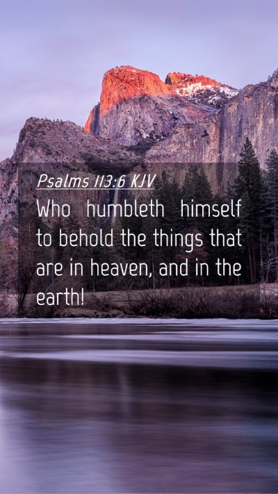 Picture 04 - Psalms 113:6 KJV Mobile Phone Wallpaper - Who humbleth himself to behold the things that - Mobile Bible Verse Wallpaper