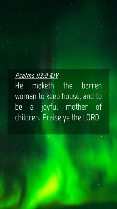 Picture 04 - Psalms 113:9 KJV Mobile Phone Wallpaper - He maketh the barren woman to keep house, and to - Mobile Bible Verse Wallpaper