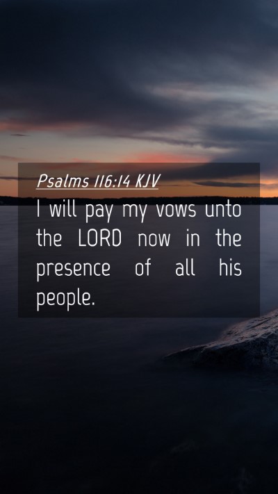 Picture 04 - Psalms 116:14 KJV Mobile Phone Wallpaper - I will pay my vows unto the LORD now in the - Mobile Bible Verse Wallpaper