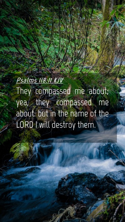 Picture 04 - Psalms 118:11 KJV Mobile Phone Wallpaper - They compassed me about; yea, they compassed me - Mobile Bible Verse Wallpaper