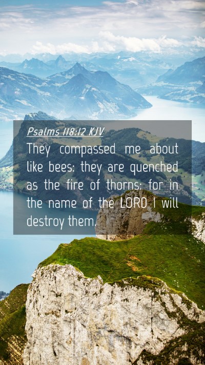 Picture 04 - Psalms 118:12 KJV Mobile Phone Wallpaper - They compassed me about like bees: they are - Mobile Bible Verse Wallpaper