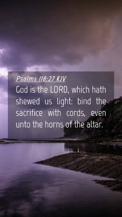 Picture 04 - Psalms 118:27 KJV Mobile Phone Wallpaper - God is the LORD, which hath shewed us light: bind - Mobile Bible Verse Wallpaper