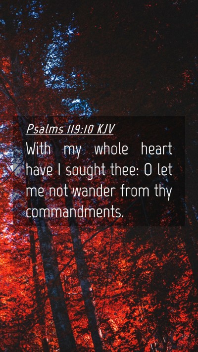 Picture 04 - Psalms 119:10 KJV Mobile Phone Wallpaper - With my whole heart have I sought thee: O let me - Mobile Bible Verse Wallpaper