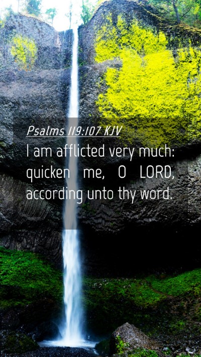 Picture 04 - Psalms 119:107 KJV Mobile Phone Wallpaper - I am afflicted very much: quicken me, O LORD, - Mobile Bible Verse Wallpaper