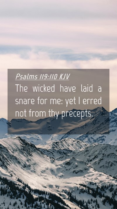 Picture 04 - Psalms 119:110 KJV Mobile Phone Wallpaper - The wicked have laid a snare for me: yet I erred - Mobile Bible Verse Wallpaper