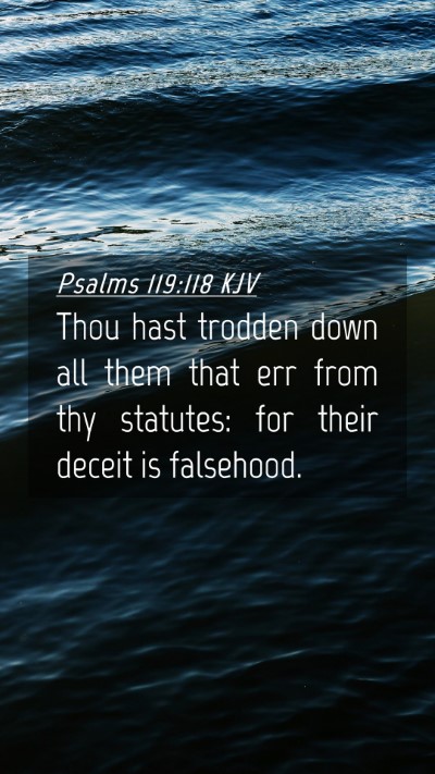 Picture 04 - Psalms 119:118 KJV Mobile Phone Wallpaper - Thou hast trodden down all them that err from thy - Mobile Bible Verse Wallpaper