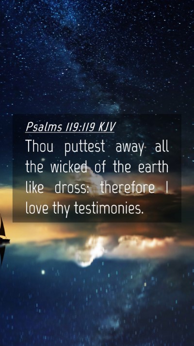 Picture 04 - Psalms 119:119 KJV Mobile Phone Wallpaper - Thou puttest away all the wicked of the earth - Mobile Bible Verse Wallpaper