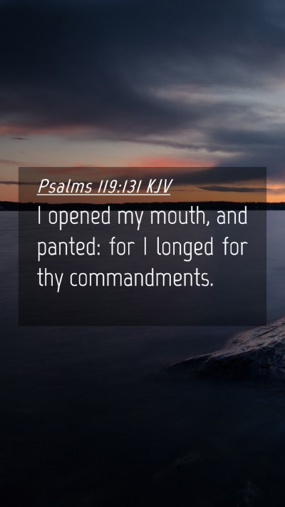 Picture 04 - Psalms 119:131 KJV Mobile Phone Wallpaper - I opened my mouth, and panted: for I longed for - Mobile Bible Verse Wallpaper