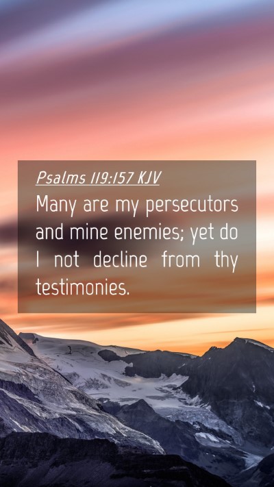 Picture 04 - Psalms 119:157 KJV Mobile Phone Wallpaper - Many are my persecutors and mine enemies; yet do - Mobile Bible Verse Wallpaper