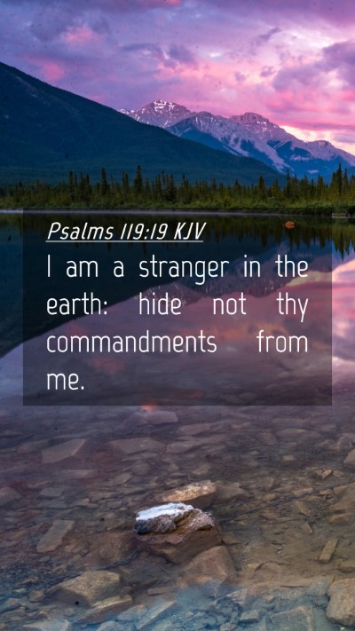 Picture 04 - Psalms 119:19 KJV Mobile Phone Wallpaper - I am a stranger in the earth: hide not thy - Mobile Bible Verse Wallpaper
