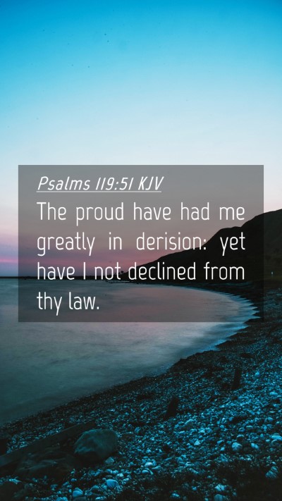 Picture 04 - Psalms 119:51 KJV Mobile Phone Wallpaper - The proud have had me greatly in derision: yet - Mobile Bible Verse Wallpaper