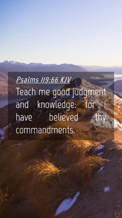 Picture 04 - Psalms 119:66 KJV Mobile Phone Wallpaper - Teach me good judgment and knowledge: for I have - Mobile Bible Verse Wallpaper
