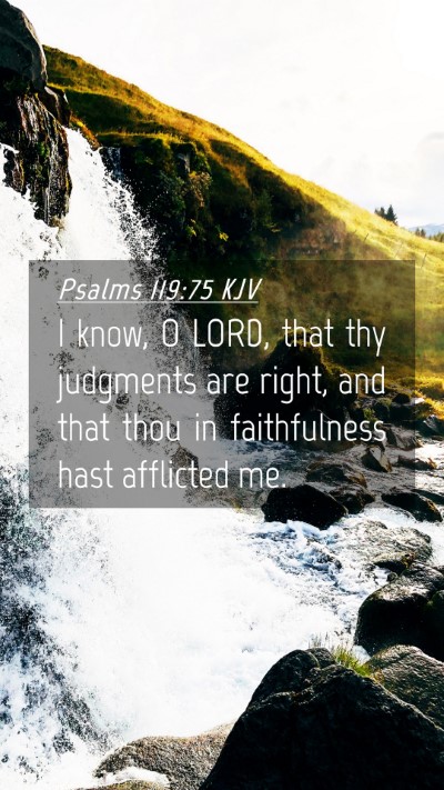 Picture 04 - Psalms 119:75 KJV Mobile Phone Wallpaper - I know, O LORD, that thy judgments are right, and - Mobile Bible Verse Wallpaper