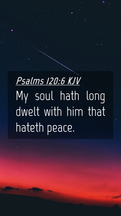Picture 04 - Psalms 120:6 KJV Mobile Phone Wallpaper - My soul hath long dwelt with him that hateth - Mobile Bible Verse Wallpaper