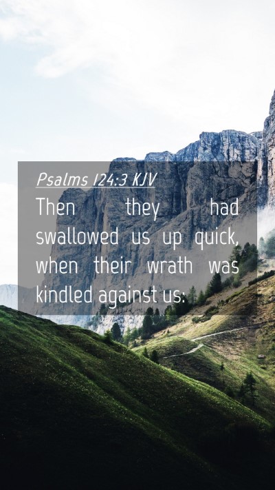 Picture 04 - Psalms 124:3 KJV Mobile Phone Wallpaper - Then they had swallowed us up quick, when their - Mobile Bible Verse Wallpaper