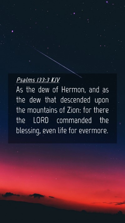 Picture 04 - Psalms 133:3 KJV Mobile Phone Wallpaper - As the dew of Hermon, and as the dew that - Mobile Bible Verse Wallpaper