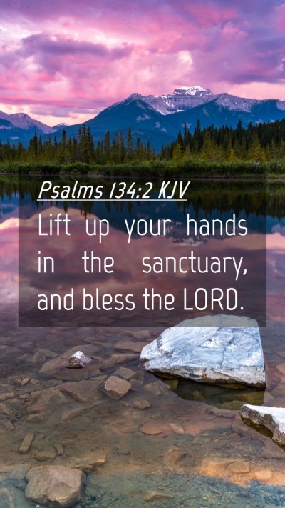 Picture 04 - Psalms 134:2 KJV Mobile Phone Wallpaper - Lift up your hands in the sanctuary, and bless - Mobile Bible Verse Wallpaper