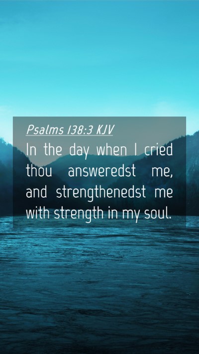 Picture 04 - Psalms 138:3 KJV Mobile Phone Wallpaper - In the day when I cried thou answeredst me, and - Mobile Bible Verse Wallpaper