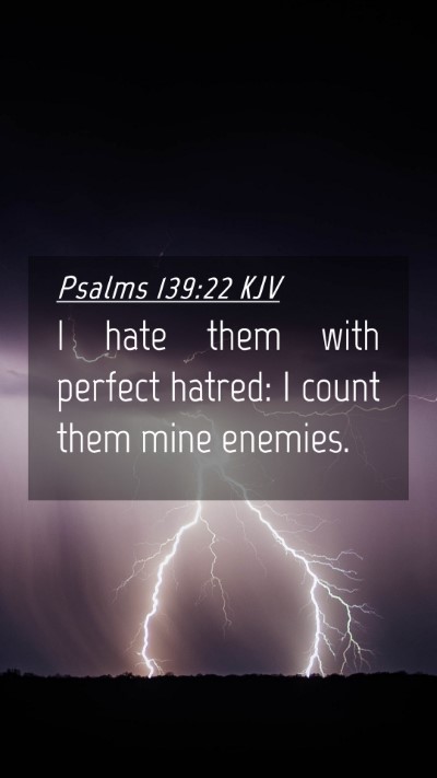Picture 04 - Psalms 139:22 KJV Mobile Phone Wallpaper - I hate them with perfect hatred: I count them - Mobile Bible Verse Wallpaper