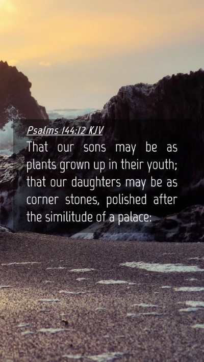 Picture 04 - Psalms 144:12 KJV Mobile Phone Wallpaper - That our sons may be as plants grown up in their - Mobile Bible Verse Wallpaper