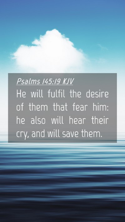 Picture 04 - Psalms 145:19 KJV Mobile Phone Wallpaper - He will fulfil the desire of them that fear him: - Mobile Bible Verse Wallpaper