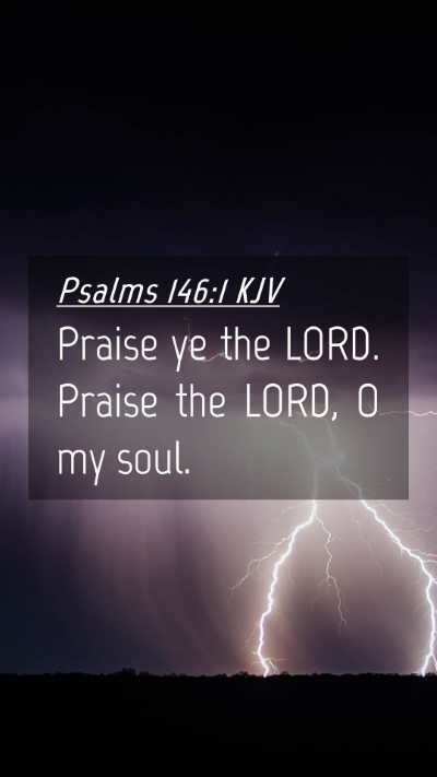 Picture 04 - Psalms 146:1 KJV Mobile Phone Wallpaper - Praise ye the LORD. Praise the LORD, O my - Mobile Bible Verse Wallpaper