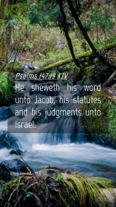 Picture 04 - Psalms 147:19 KJV Mobile Phone Wallpaper - He sheweth his word unto Jacob, his statutes and - Mobile Bible Verse Wallpaper