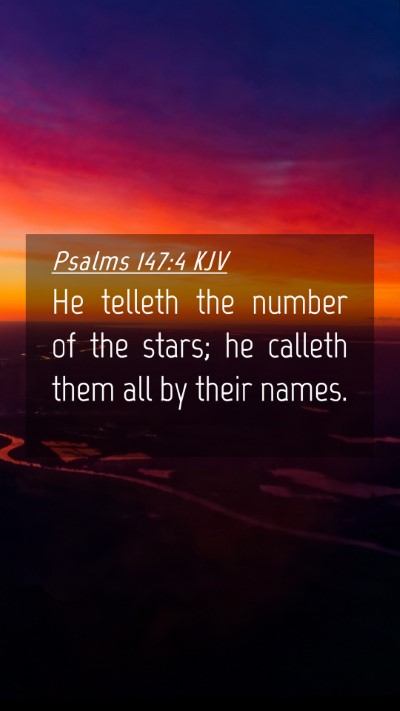 Picture 04 - Psalms 147:4 KJV Mobile Phone Wallpaper - He telleth the number of the stars; he calleth - Mobile Bible Verse Wallpaper