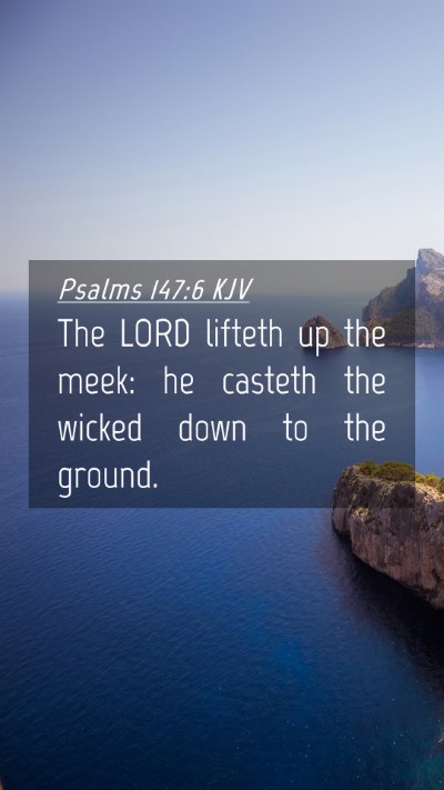 Picture 04 - Psalms 147:6 KJV Mobile Phone Wallpaper - The LORD lifteth up the meek: he casteth the - Mobile Bible Verse Wallpaper