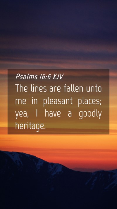 Picture 04 - Psalms 16:6 KJV Mobile Phone Wallpaper - The lines are fallen unto me in pleasant places; - Mobile Bible Verse Wallpaper