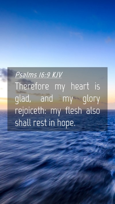 Picture 04 - Psalms 16:9 KJV Mobile Phone Wallpaper - Therefore my heart is glad, and my glory - Mobile Bible Verse Wallpaper