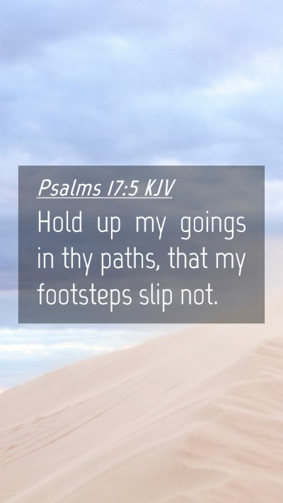 Picture 04 - Psalms 17:5 KJV Mobile Phone Wallpaper - Hold up my goings in thy paths, that my footsteps - Mobile Bible Verse Wallpaper