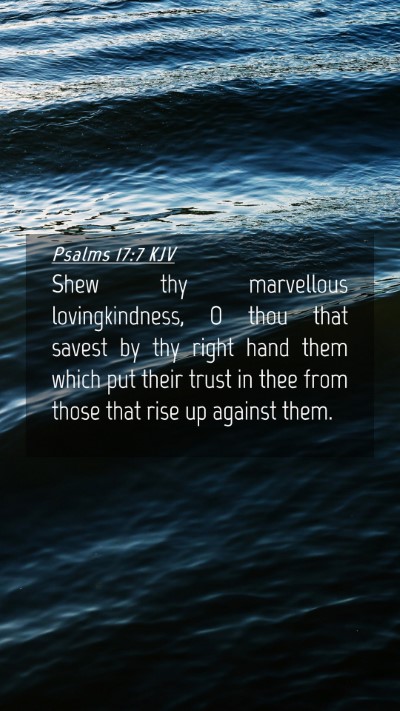 Picture 04 - Psalms 17:7 KJV Mobile Phone Wallpaper - Shew thy marvellous lovingkindness, O thou that - Mobile Bible Verse Wallpaper
