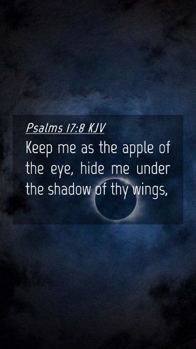 Picture 04 - Psalms 17:8 KJV Mobile Phone Wallpaper - Keep me as the apple of the eye, hide me under - Mobile Bible Verse Wallpaper