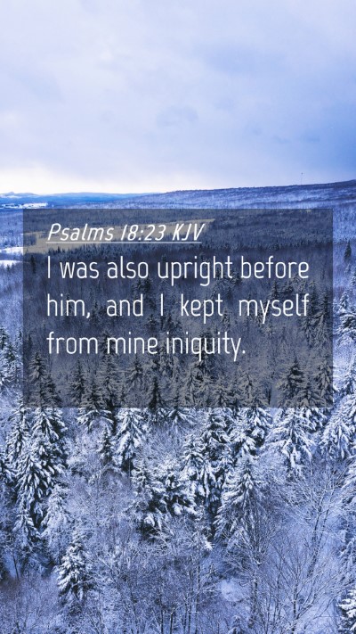 Picture 04 - Psalms 18:23 KJV Mobile Phone Wallpaper - I was also upright before him, and I kept myself - Mobile Bible Verse Wallpaper