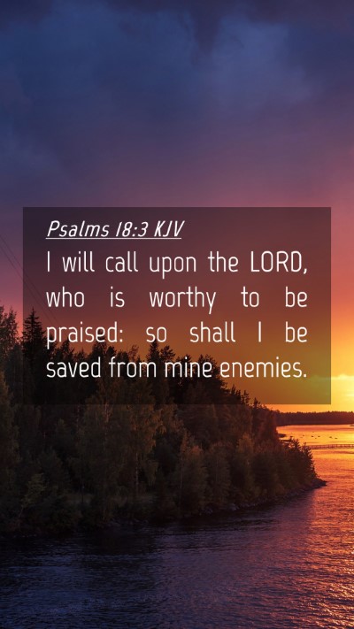 Picture 04 - Psalms 18:3 KJV Mobile Phone Wallpaper - I will call upon the LORD, who is worthy to be - Mobile Bible Verse Wallpaper