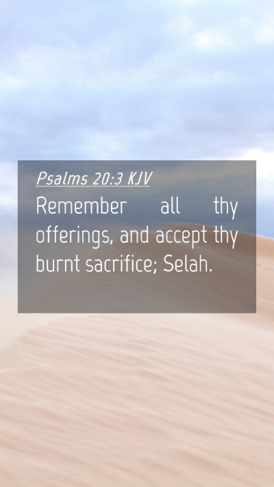 Picture 04 - Psalms 20:3 KJV Mobile Phone Wallpaper - Remember all thy offerings, and accept thy burnt - Mobile Bible Verse Wallpaper